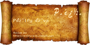 Pálfy Éva névjegykártya