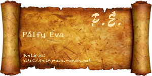 Pálfy Éva névjegykártya
